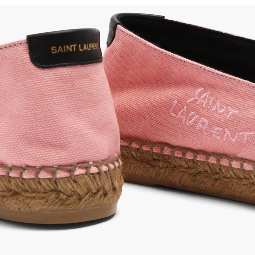 Saint Laurent pink logo espadrille nwb 39.5 - Picture 2 of 6